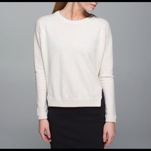 Lululemon Heathered White Bhakti Life Sweater Sz 8